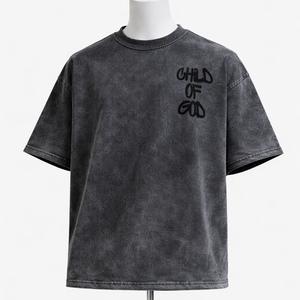 Camiseta Oversize con Efecto Ácido para Hombre, Estampada – 80/20 Algodón Poliéster, Estilo Urbano de Alto Gramaje, Corte Holgado, Camiseta con Logo Personalizado - Product Image 1
