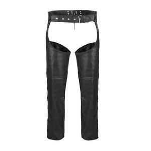 Chaps d'équitation pour hommes en cuir véritable respirant, style western, très résistants, ajustables, tendance du moment - Product Image 3