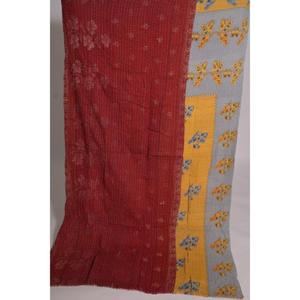 ผ้าห่มกันธาพิมพ์ลายทำมือ เป็นมิตรกับสิ่งแวดล้อม ลายดอกไม้สไตล์วินเทจ ผ้าฝ้ายอินเดีย โบโฮ ผ้าคลุมเตียง ผ้าห่มสองด้าน ของขวัญ ใช้ได้ทุกฤดู - Product Image 2