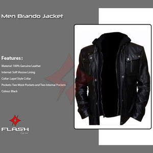 Chaquetas de Cuero Brando Hechas a Medida para Hombre, la Mejor Chaqueta de Cuero Napa Real para Motocicleta, Estilo Moderno, por Alex Men Wear Ambassador - Product Image 5