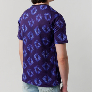 T-shirt pour homme style tie-dye 100 % coton, motif abstrait, manches courtes, streetwear décontracté, col rond, faible MOQ, marque privée, OEM, ODM - Product Image 4