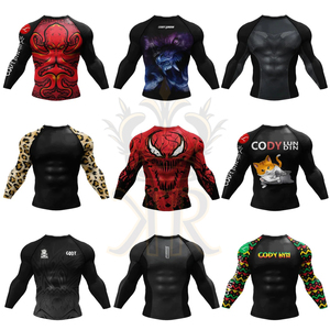 Rashguard de BJJ haute performance extensible dans quatre directions, haut de compression pour grappling sans kimono, MMA et entraînement de fitness - Product Image 4