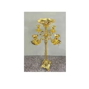 Золотистый металлический античный необычный уникальный дизайн, украшение, большое стильное украшение, современный подсвечник