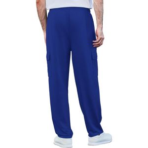 Pantalones Deportivos Azul Rey para Hombre, Talla Grande, Mezcla de Algodón, Bolsillos Utilitarios, Corte Holgado, Cintura Elástica - Product Image 2