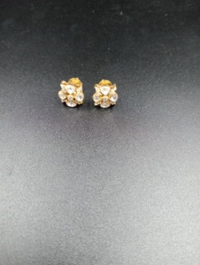 Gold Plated Flower Stud <b>Earrings</b> For Women Classic Party Jewelry polki stud <b>earring</b> - Product Image 6