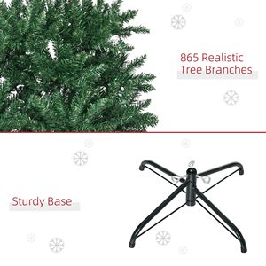 Albero di Natale Artificiale Verde a Forma di Abete Sottile, 2,13 m di Altezza, 865 Rami Realistici, Senza Luci - Product Image 6