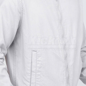 แจ็คเก็ตบอมเบอร์ผู้ชายแบบกำหนดเองคุณภาพสูงขายดี ผ้าแคนวาส คอตั้ง โลโก้ด้านหน้า บริการ OEM เป็นมิตรกับสิ่งแวดล้อม - Product Image 6