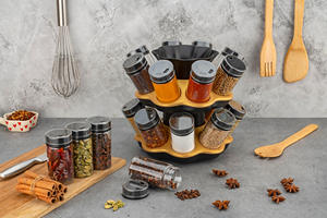 Étagère à épices de cuisine rotative à 360 degrés en plastique PP portable et durable, ensemble de condiments - Product Image 2