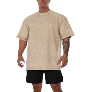 T-shirt Homme Personnalisé en Gros, Délavé à l'Acide, Imprimé sur le Devant, Coupe Ample Oversize, Style Urbain, Grandes Tailles - Product Image 4