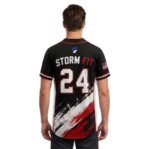Maillot de baseball personnalisé pour homme, manches courtes, sublimé, anti-humidité, coupe athlétique, toutes saisons, vêtements d'équipe - Product Image 4