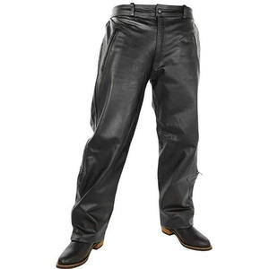 Pantalon de moto décontracté pour homme Samroz Sports en cuir de vachette noir de qualité supérieure, toutes saisons, manches longues, sans couture - Product Image 1
