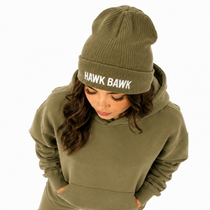 Bonnet unisexe à revers vert olive, brodé, pour temps froid, style décontracté, confortable, personnalisé - Product Image 4
