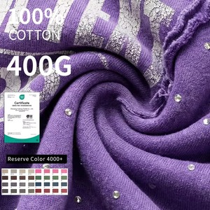 Sudadera Premium con Capucha de Algodón y Forro Polar, Corte Holgado con Hombros Caídos, Opciones de Estampado Disponibles, MOQ 10, Sudadera Morada con Cierre de Cremallera, Corte Holgado - Product Image 4