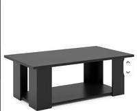 Table basse vintage en bois brun rustique, rectangulaire, à deux niveaux, avec étagère de rangement inférieure pour salon