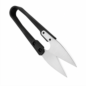 MANAN INSTRUMENTS U Shape Stainless Steel Scissors Black <b>Plastic</b> Handle Smooth <b>Edge</b> Multi-Purpose Cutting Tool DIY Grade - Product Image 6