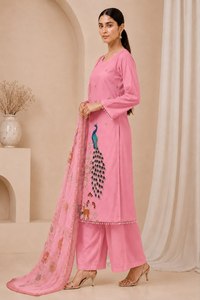 NOIIR PIGEON Ensemble de costume 3 pièces en coton brodé de luxe pour femme avec dupatta imprimée |   Séchage rapide, sans plis - Product Image 2
