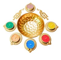 Bol décoratif en laiton Deepak Urli, durable, pour la Puja, Diwali, utilisation en intérieur, fleurs flottantes dans l'eau, prix d'usine