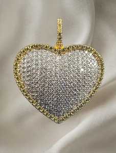 จี้รูปหัวใจโมอิสซาไนต์แบบกำหนดเอง VVS เงินแท้ 925 ชุบทอง จี้ฮิปฮอป เครื่องประดับแบบ Iced Out จี้แบบ Rapper Bust Down สำหรับผู้หญิง - Product Image 6