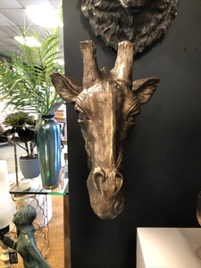 Busto de Jirafa, Arte Mural, Efecto Bronce, Diseño Moderno, Decoración para Sala de Estar - Product Image 2