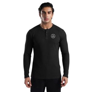 Men's Black <b>Cloud</b> Warm Tee Thermal Lightweight Breathable Crew <b>Neck</b> Long Sleeve Fitness Gym Training Workout Activewear Sports - Product Image 1