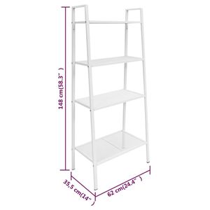 White Metal 4-Tier <b>Ladder</b> <b>Bookcase</b> - Product Image 6