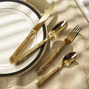 Stylish <b>Gold</b> Brass Cutlery Set Premium Dining Flatware Utensil Collection Elegant <b>Table</b> Decor For Banquet - Product Image 1