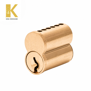Cilindro de Puerta de Repuesto Rápido, Latón Satinado, 6 Pines, Ranura B, SFIC, para Seguridad de Puertas Comerciales - Product Image 1