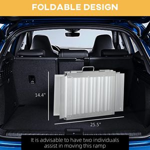 Rampa per Sedia a Rotelle in Alluminio da 60 cm con Superficie Antiscivolo, Capacità 270 kg, Design Pieghevole per Accesso alle Porte - Product Image 6