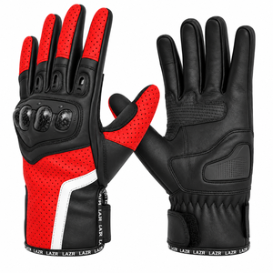 Wholesale Custom Branding Perforated Cowhide Leather Motorcycle <b>Gloves</b> <b>Men</b> Women Racing Street Riding Ski Warm OEM Manufacturing - Product Image 1