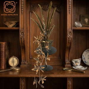 Khang Hung Phat Gold Plated Painted Iron Luxury Bonsai Tree Sculpture <b>Casting</b> Art Home Decoration - Product Image 4