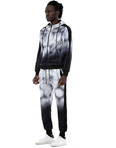 Combinaison de sport pour hommes, Sweat-shirt imprimé, haut de gamme, Sweat à capuche coupe cintrée avec fermeture éclair, tenue de sport, 2 pièces, bon marché, - Product Image 6