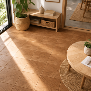 Square Bamboo <b>Decking</b> Board <b>Brushed</b> Wood Grain Dual Lock Interlocking Waterproof Living Room Floor Tile Scandinavian Design - Product Image 1