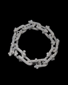 Pulsera de Cadena Cubana ZAWO de Plata de Ley 925 con Diamantes de Moissanita VVS, Joyería Iced Out de Moissanita para Hombre y Mujer - Product Image 1