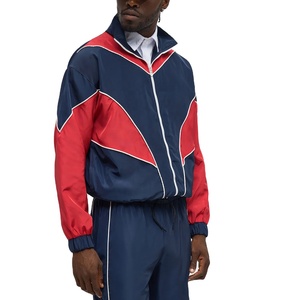 Custom Nylon Tracksuit Men Patchwork Lightweight Jacket and Oversized Track Jogging Pants Zip Windbreaker Premium Tracksuit - Product Image 4