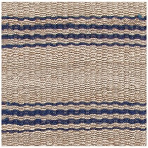 Tapis d'intérieur en jute naturel rayé, tissage plat, style côtier, rectangulaire, pour salon, à poils fins, avec accents bleus - Product Image 6