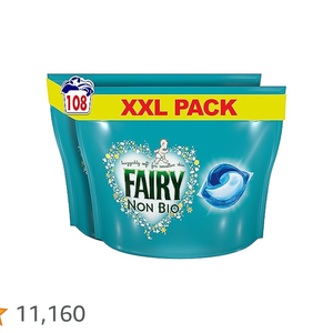 Cápsulas de detergente líquido Fairy Non Bio PODS, para piel sensible, 108 lavados (54x2) - Product Image 6