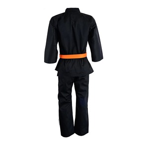 Uniforme de karaté noir 100% coton, unisexe adulte, durable, pour entraînement et compétition d'arts martiaux, en vente. - Product Image 5