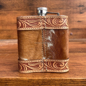 2024 Popular Customized Whiskey Liquor Wine Stainless Steel Hand Tooled Leather <b>Hip</b> <b>Flask</b> High Quality Cowhide Leather <b>Hip</b> <b>Flask</b> - Product Image 6