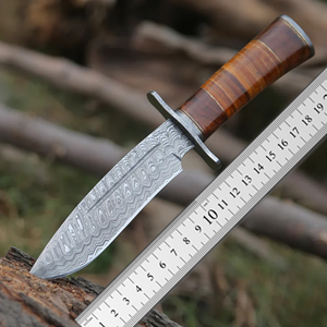 Couteau de chasse artisanal en acier Damas A&M ENTERPRISES, manche en bois, qualité industrielle, couteau de survie professionnel pour le camping - Product Image 6