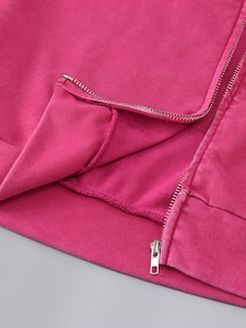 Sweat-shirt à capuche rose unisexe, décontracté, en polaire, couleur unie, coupe classique, pour l'automne, 100% coton, respirant, personnalisable - Product Image 5