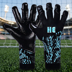 Gants de gardien de but professionnels en néoprène pour le football, gants de gardien de but à doigts entiers avec sangle élastique en latex allemand de 4 mm, coupe hybride - Product Image 3
