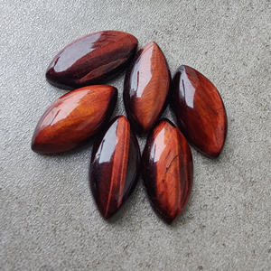 Cabujón de Ojo de Tigre Rojo Natural, Forma Marquesa, Parte Posterior Plana, Gema Calibrada para Joyería - Product Image 4