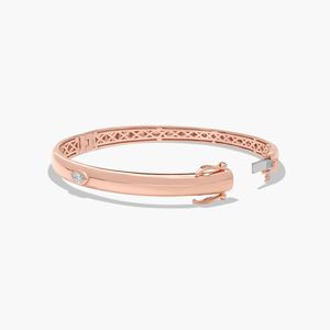 <b>Rose</b> <b>Gold</b> Fancy Bezels Lab Grown Marquise Diamond <b>Bangle</b> Bracelet - Product Image 5
