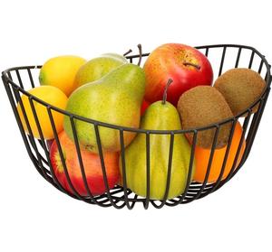 Corbeille à fruits décorative haut de gamme en fer moderne avec poignée pour comptoir de cuisine design, table à manger, rangement et accent de présentation - Product Image 2