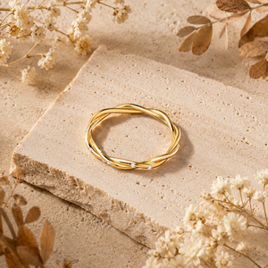 Anillo de Oro 14K con Múltiples Hilos Entrelazados, Joyería de Diamantes Personalizada de Lujo Minimalista, OEM ODM - Product Image 6