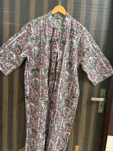 Bata Kimono Floral de Algodón para Mujer, Hecha a Mano con Estampado Digital, Cuello en V, Cierre con Cordón, para Spa, Dama de Honor, Vestido de Verano - Product Image 5