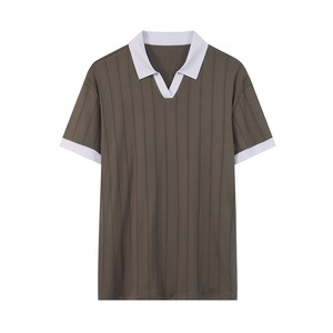Polo de Algodón 100% Premium para Hombre, Color Sólido Oscuro, Cómodo, Transpirable, Informal, Uniforme, Fresco, Estilo Americano, Verano - Product Image 4