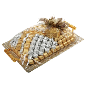 Bandeja de latón de la mejor calidad para chocolate, bandeja de servir de latón, organizador con diseño floral, bandeja moderna de latón para chocolates y postres a buenos precios. - Product Image 3