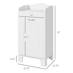 Mobiletto portaoggetti moderno bianco da 31 pollici, autoportante, con cesto per biancheria ribaltabile, in legno e tessuto, per vestiti - Product Image 3