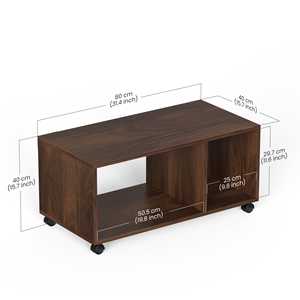 Mesa de Centro Moderna Taury de Madera de Arce Marrón/Consola para Tetera con Ruedas para Sala de Estar, Muebles de Hogar, Compatible con Juego de Sofás - Product Image 6